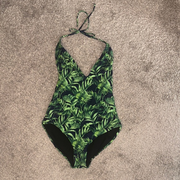 Onia Green Leaf Print One Piece Swimsuit - Picture 1 of 3